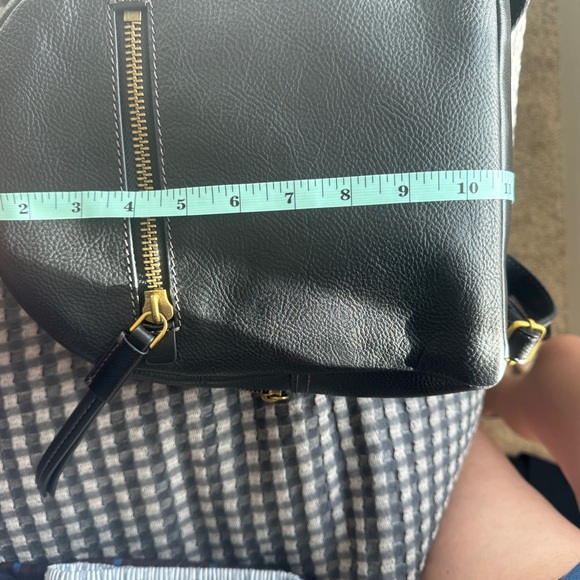 Fossil Black Mini Leather Backpack with Gold Accents - Picture 7 of 8